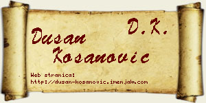 Dušan Kosanović vizit kartica